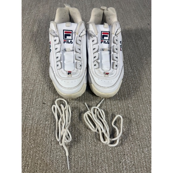 Fila Disruptor II Women's White Leather Chunky Platform Sneakers Size 8 - Picture 10 of 10